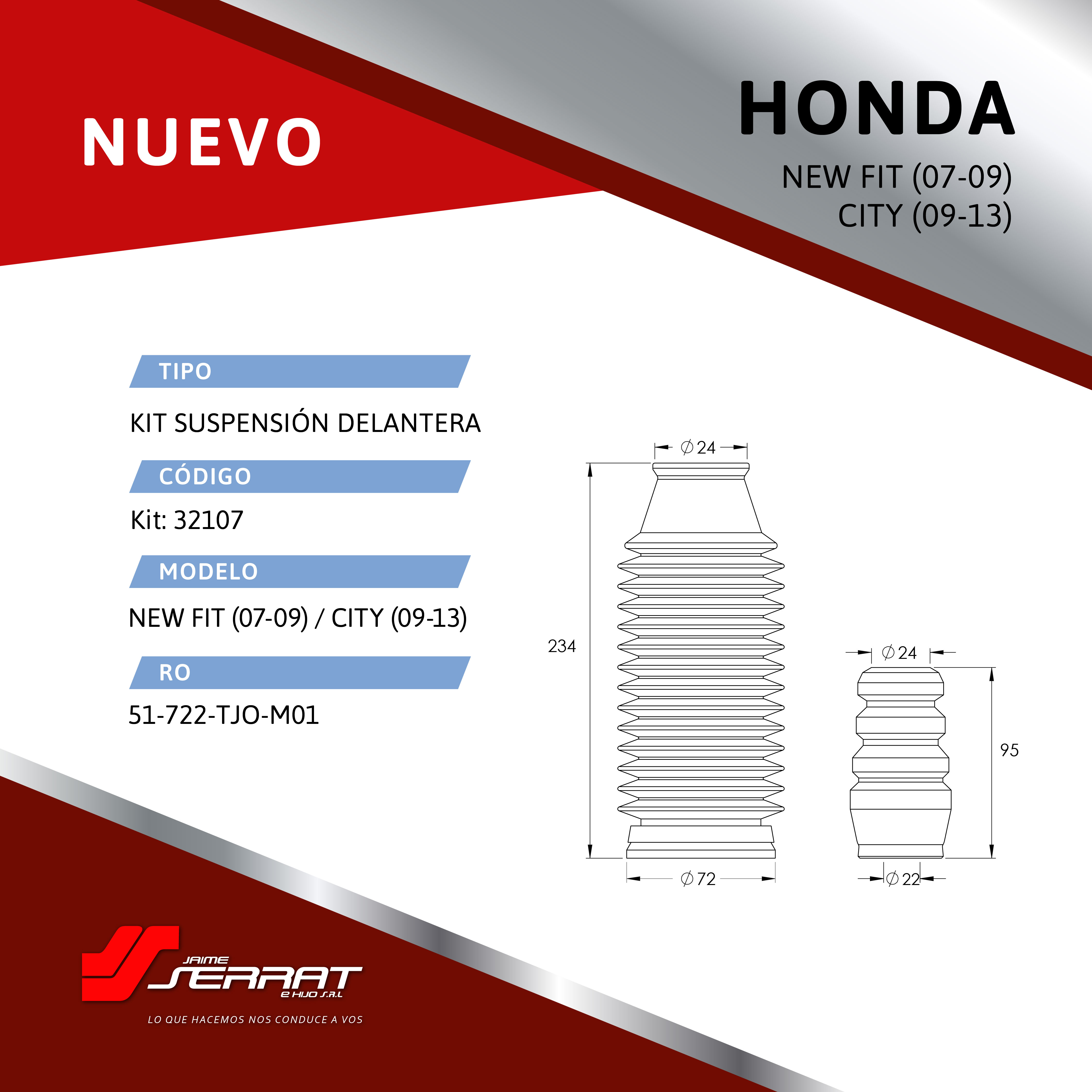 Kit suspensión delantera Honda New Fit (07-09) City (09-13)